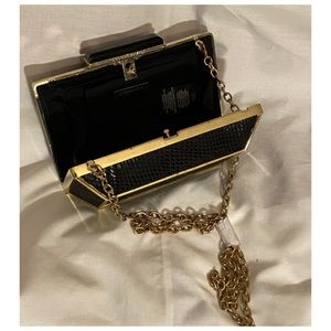 BCBG Maxarzia Black & Gold box purse